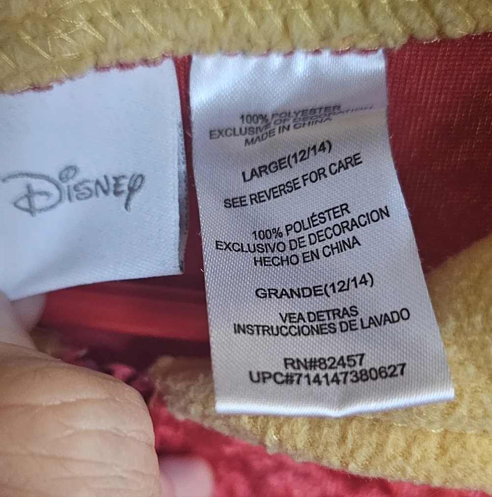 Vintage Y2K Winnie The Pooh Halloween Costume Large 12/14 Red And Yellow - Picture 3 of 4